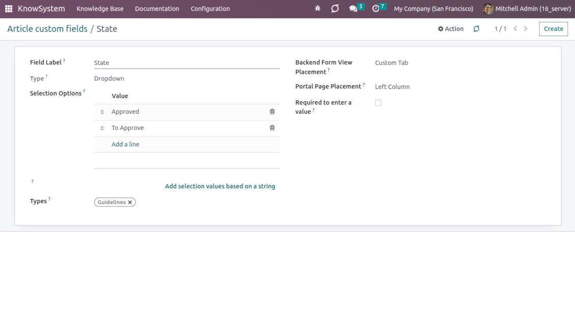 Custom KMS article fields
