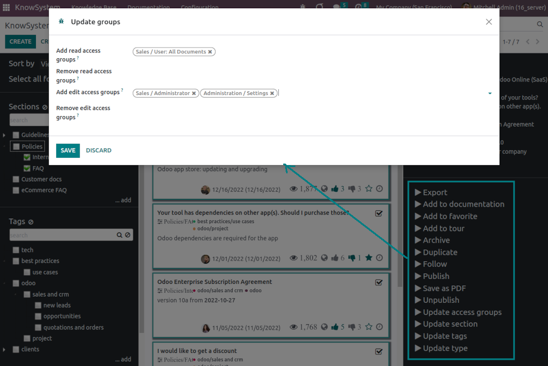 Update KMS articles in batch