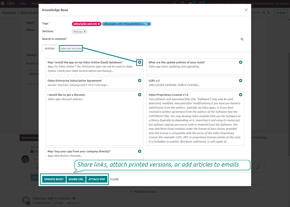 Odoo: KMS articles referencing