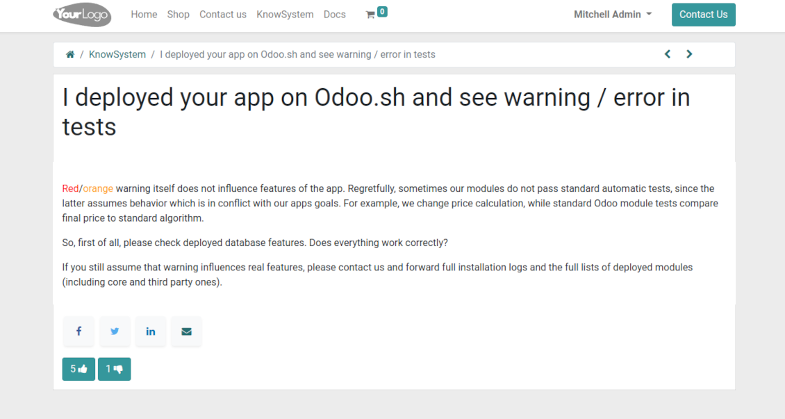 Article portal/website view