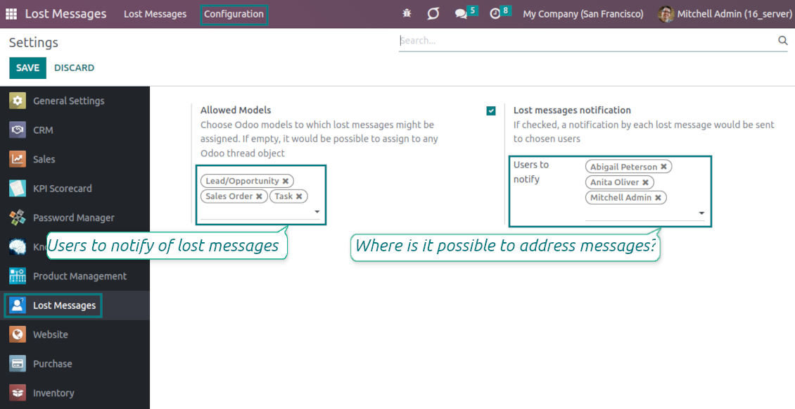 Odoo lost messages notification