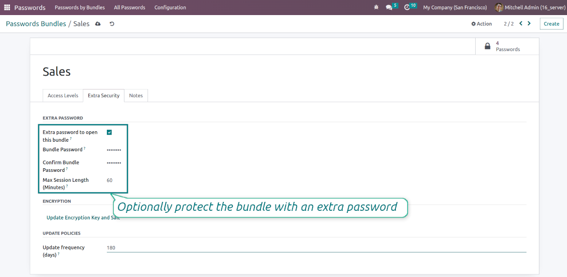 Extra security paraphrase of a bundle