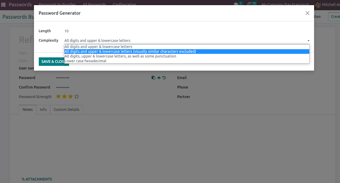 Password auto-creation wizard