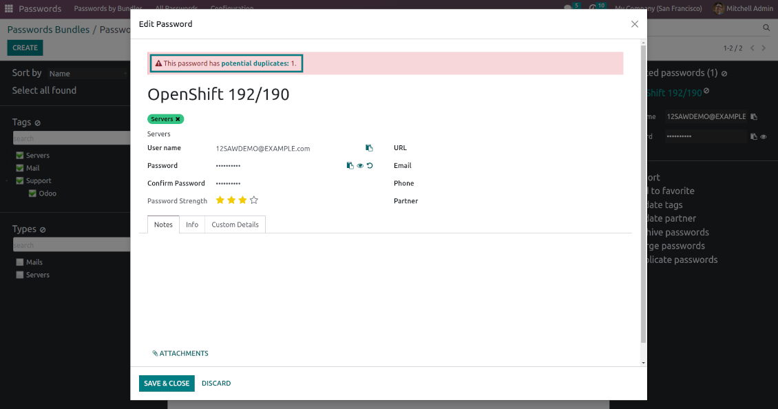 Copies detection while password registering