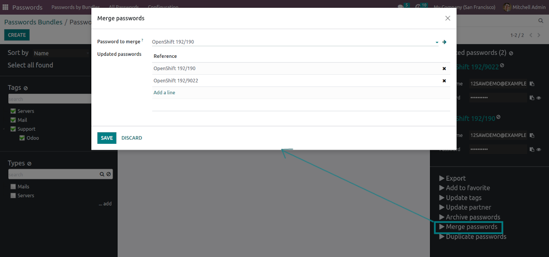 Passwords merging tool