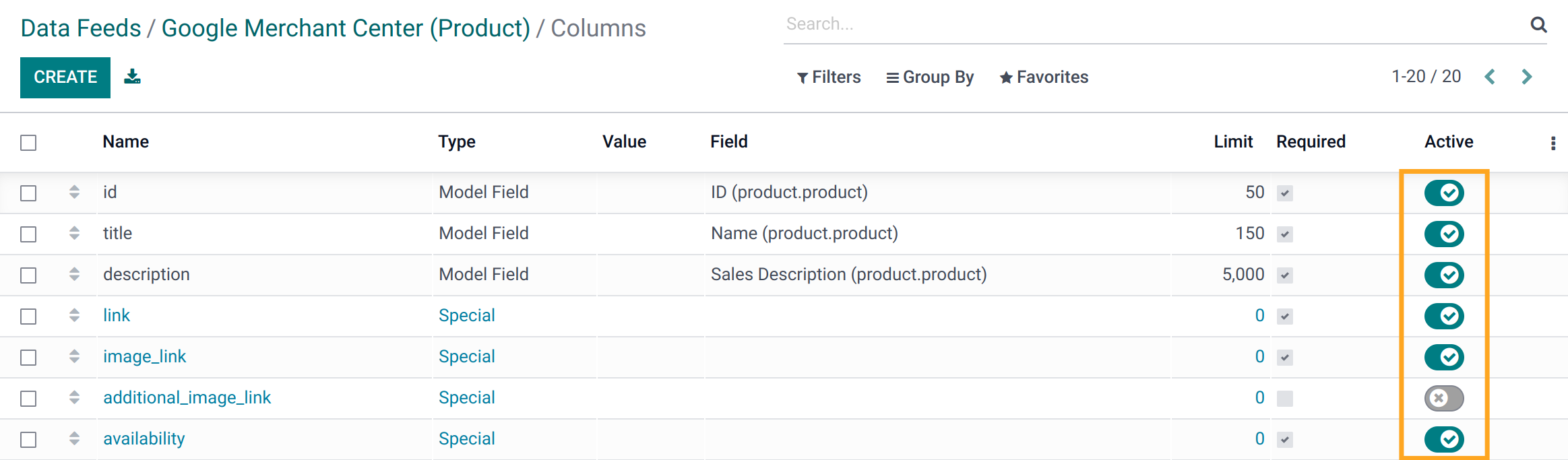 Odoo 16.0 Google Merchant Center Feeds