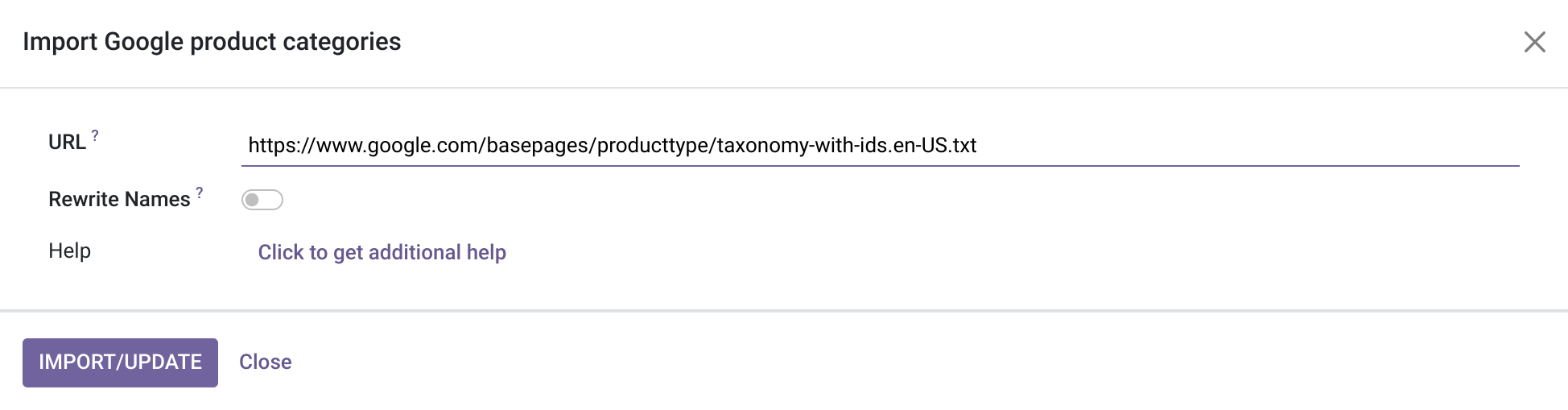 Odoo 16.0 Google Product Category import