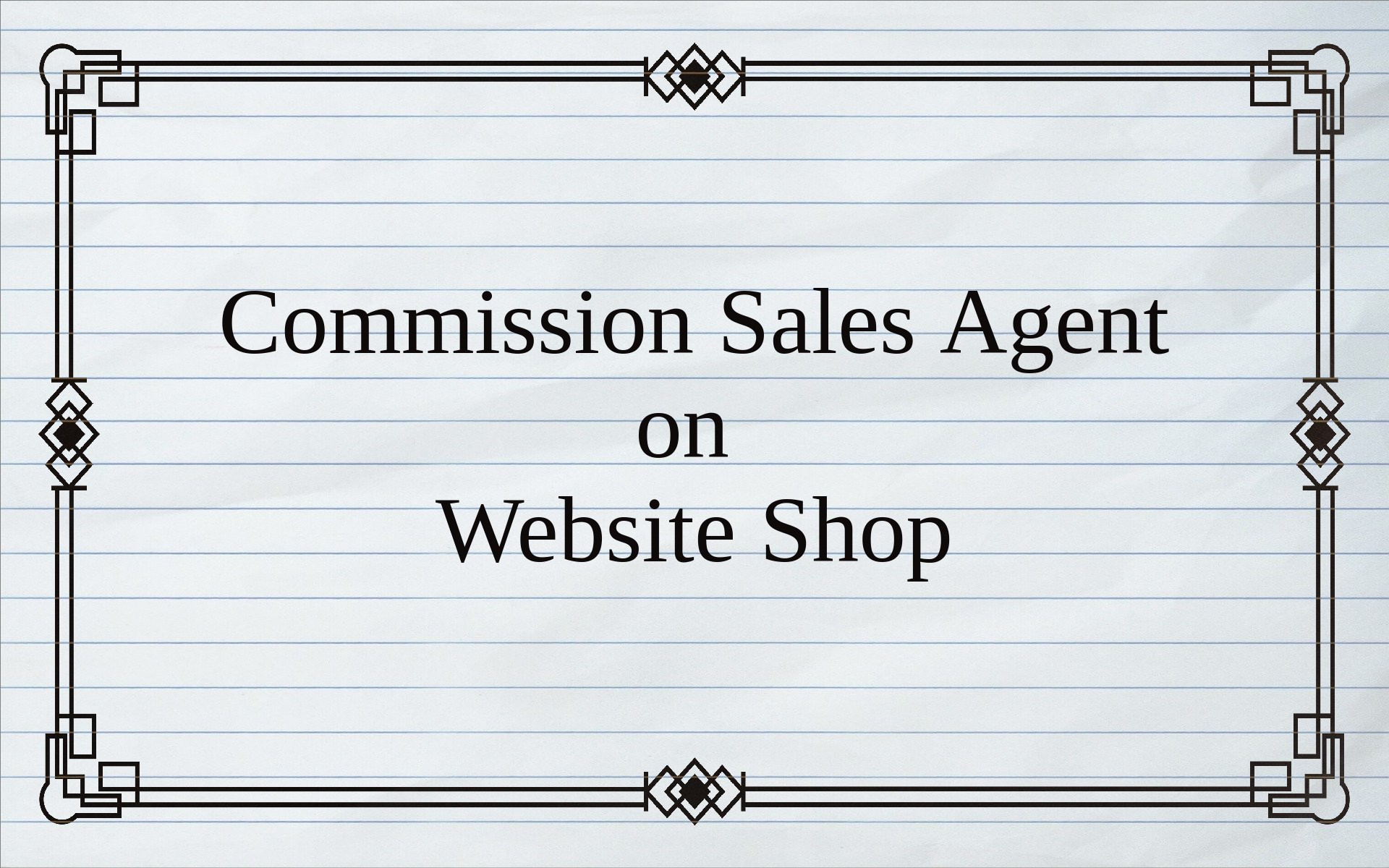 Commission Sales Agent Select on Website Shop