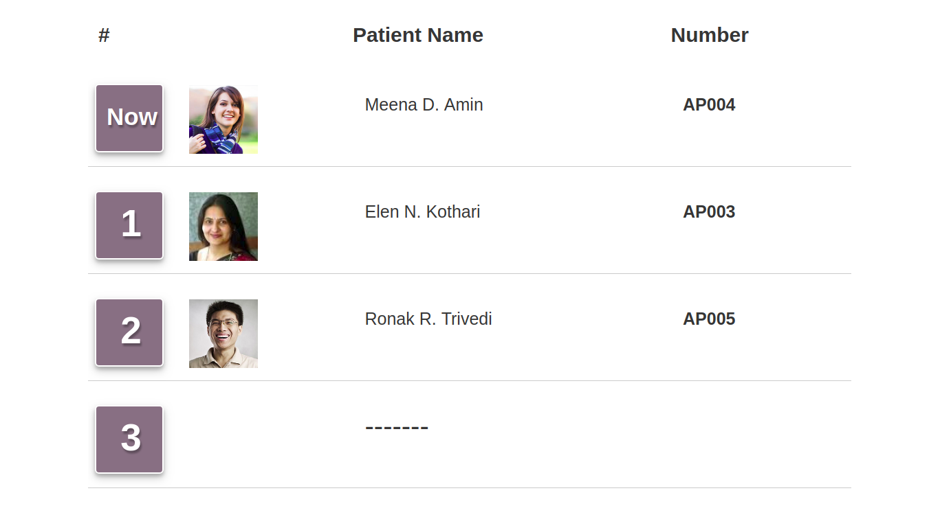 Hospital Next Patient Waiting Screen
