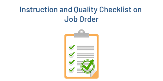 Instruction and Quality Checklist on Job Order in Odoo