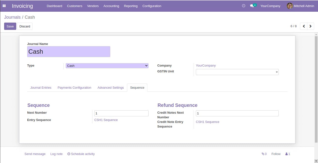 Journal Sequence For Odoo 16