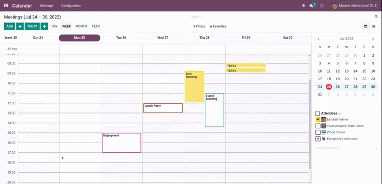 Calendar Working Hours