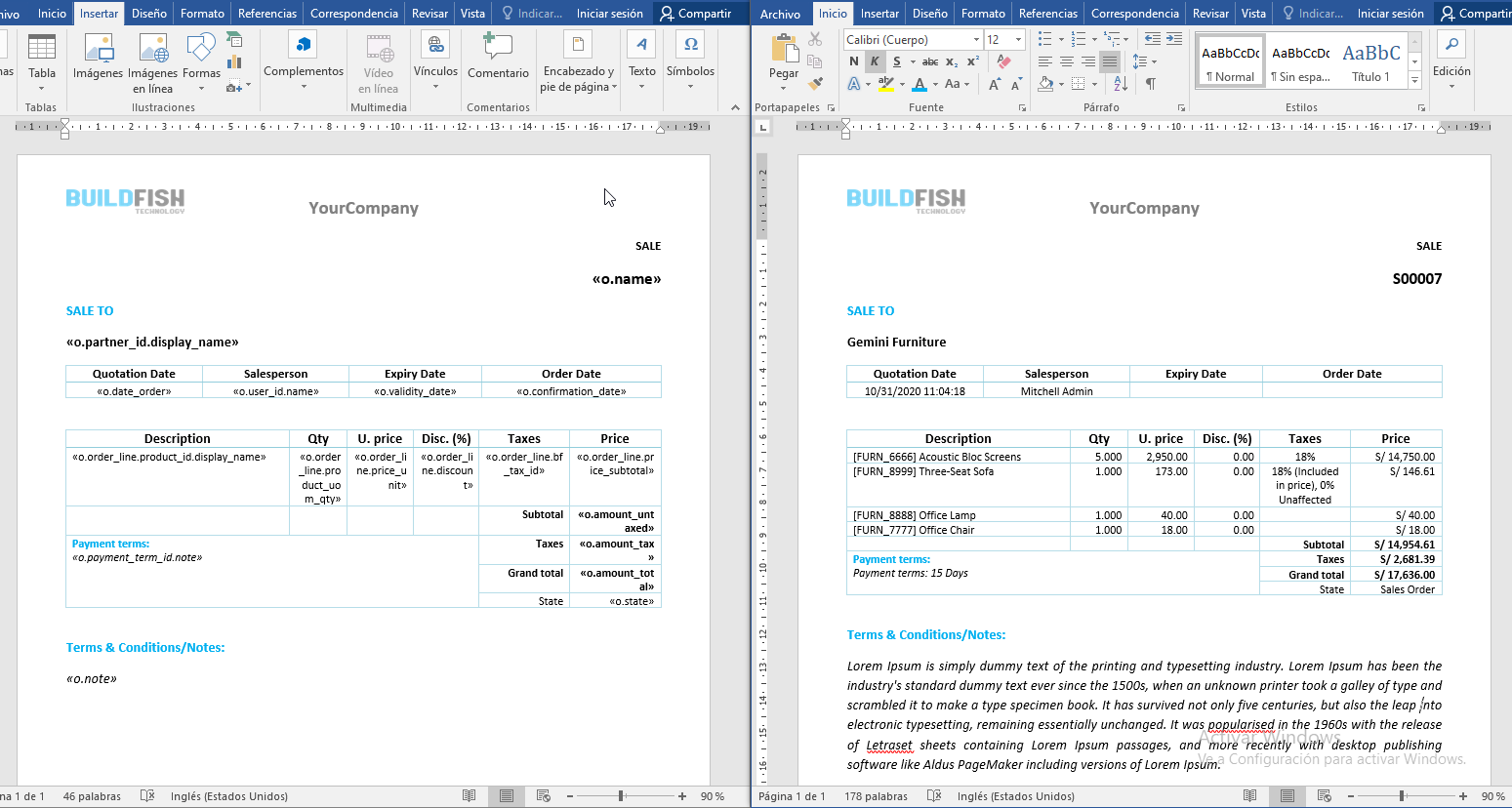 Template Report DOCX