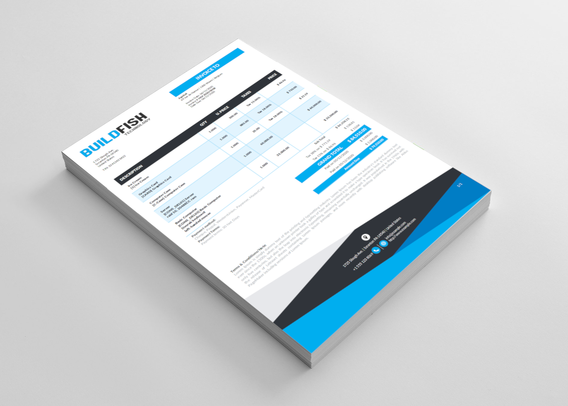 Professional Template Account Invoice