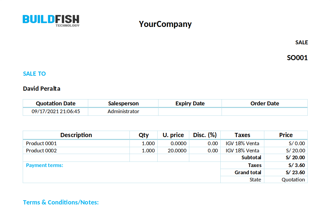 Report Templates Sale Order