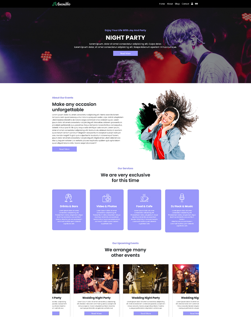 Event Management Theme