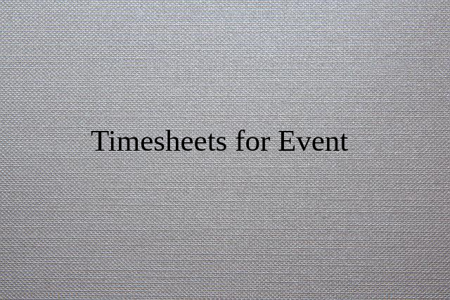 Event with Timesheets Tab