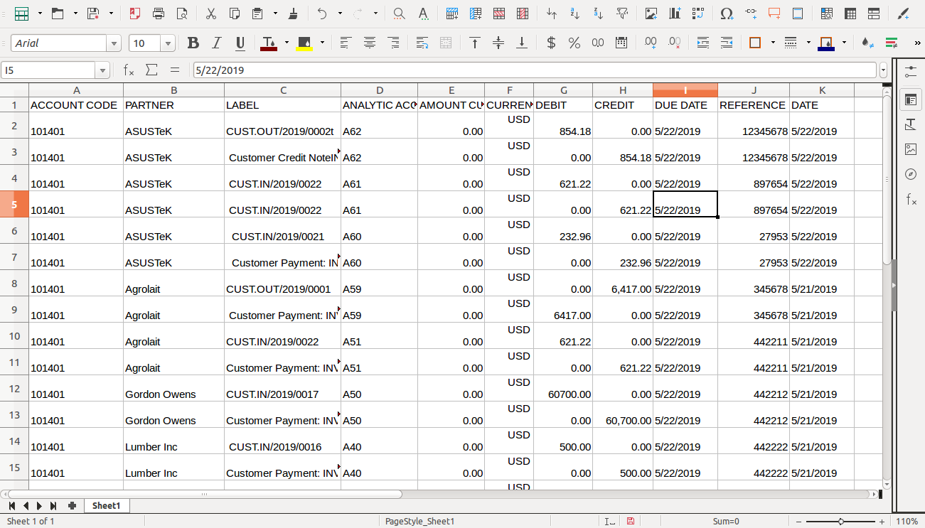 Journal Entry Import from Excel
