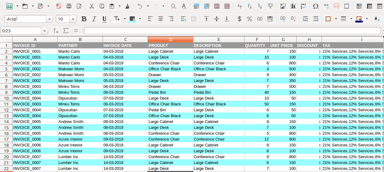 Invoices Import from Excel