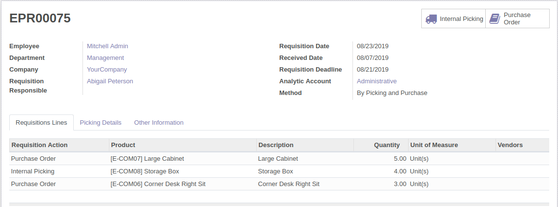 Create Sales Order from Material Requisitions
