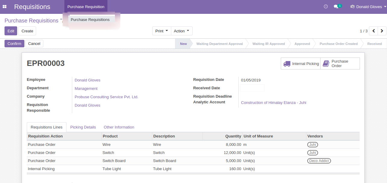 Material Requisition Bundle Apps