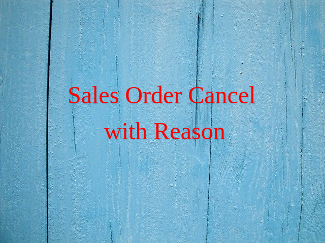 Sale Cancel Reason and Reason Details