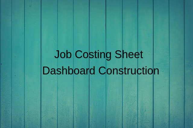 Dashboard for Project for Construction and Job Contracting