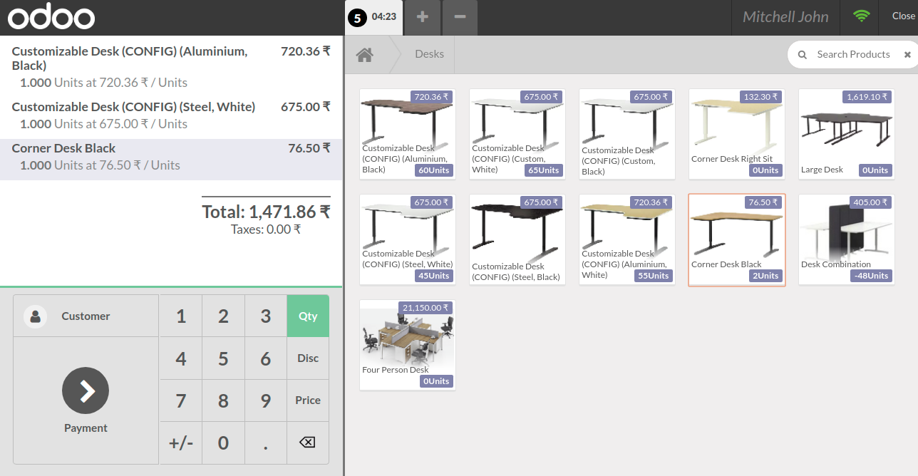 Point of Sale (POS) with On Hand Quantity